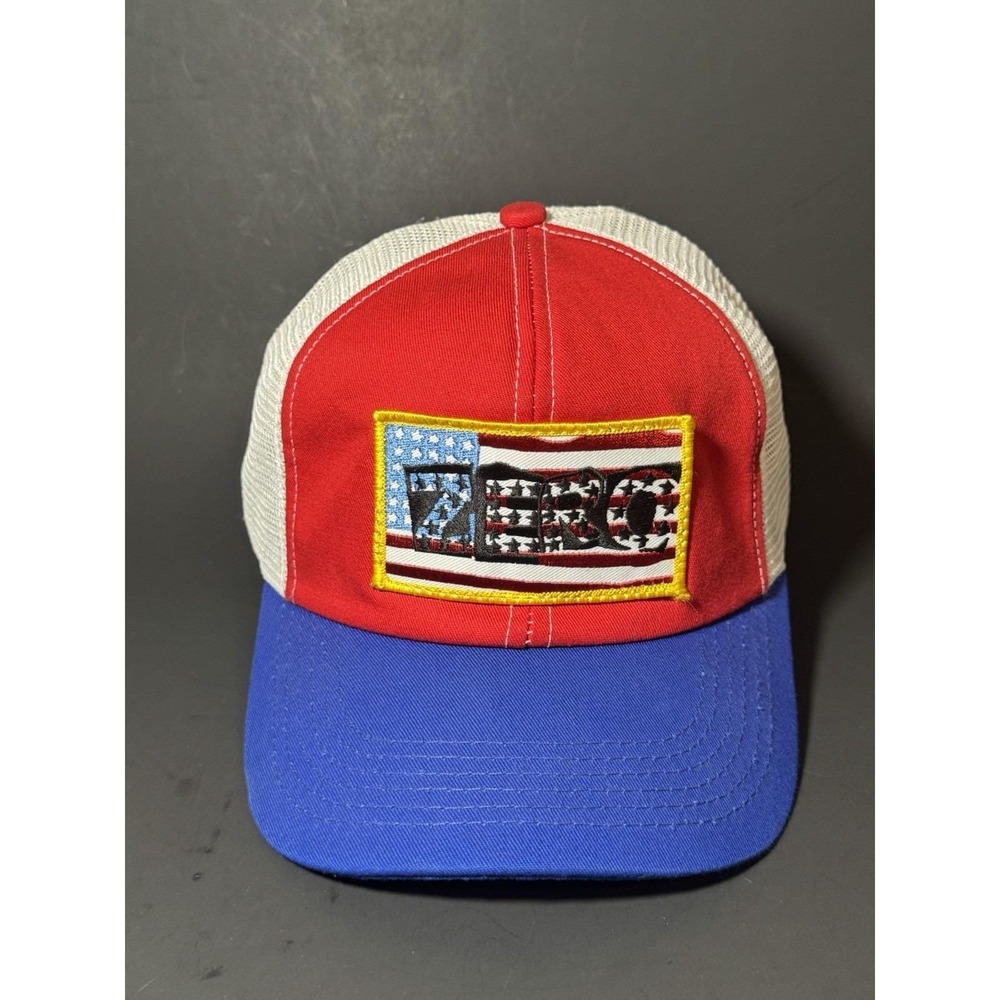Y2K ZERO Skateboarding USA Flag Mesh‎ Snap Back Hat